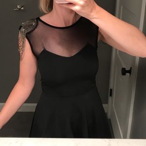 ⭐️Topshop black beaded cap sleeve dress size 2